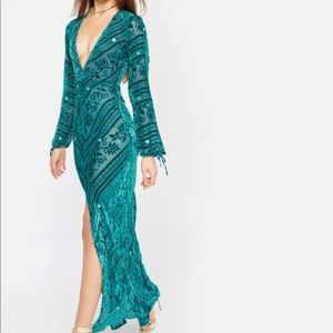 For Love and Lemons “Jadore” Dress in Emerald